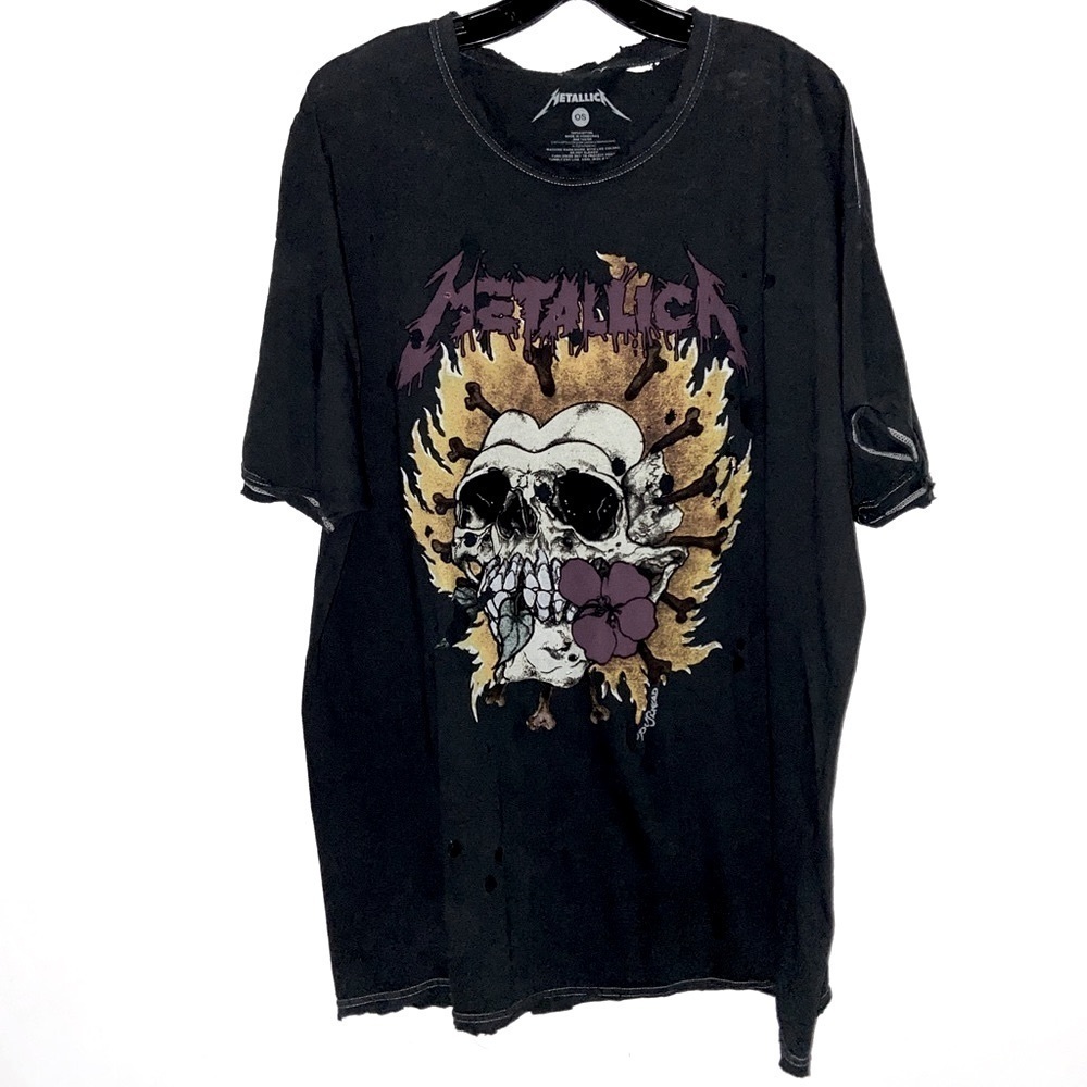 Metallica Skull Graphic T-shirt Custom Distressed XL sale 🛍​​​​​